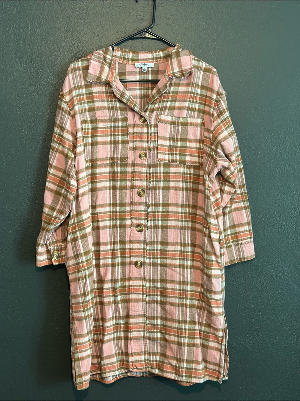 Polagram Plaid Flannel Shirt Dress